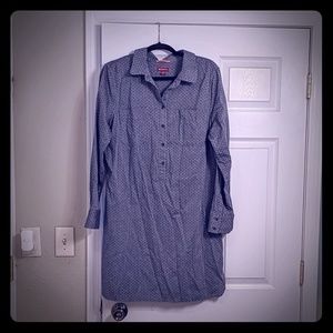 Dotted long sleeved shirt dress